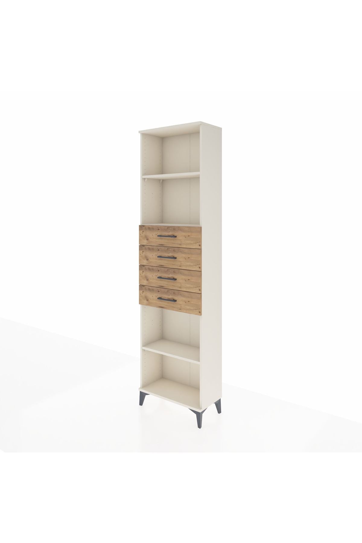 Arges Dolap 3 Raflı 4 Çekmeceli 60x30x221 Aytaşı-Çam