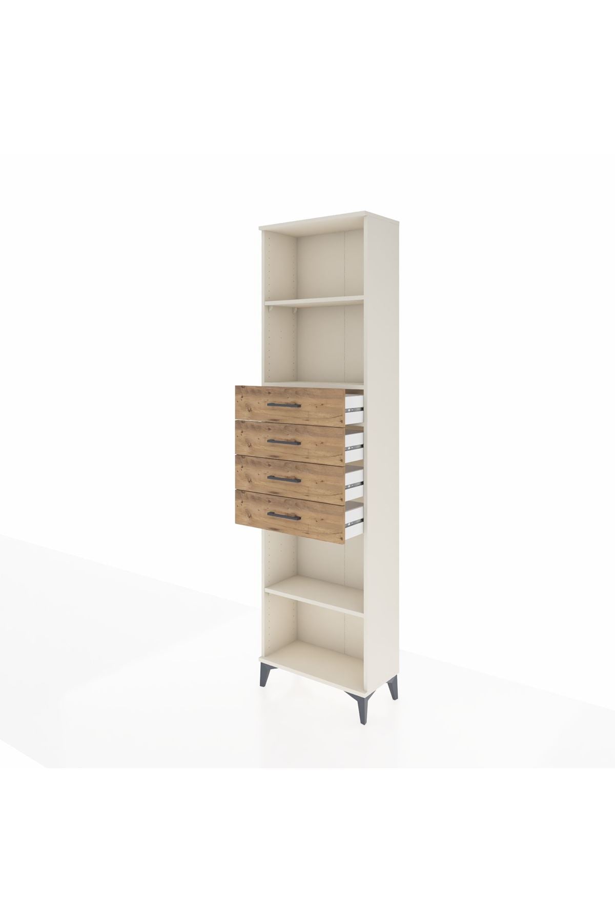 Arges Dolap 3 Raflı 4 Çekmeceli 60x30x221 Aytaşı-Çam