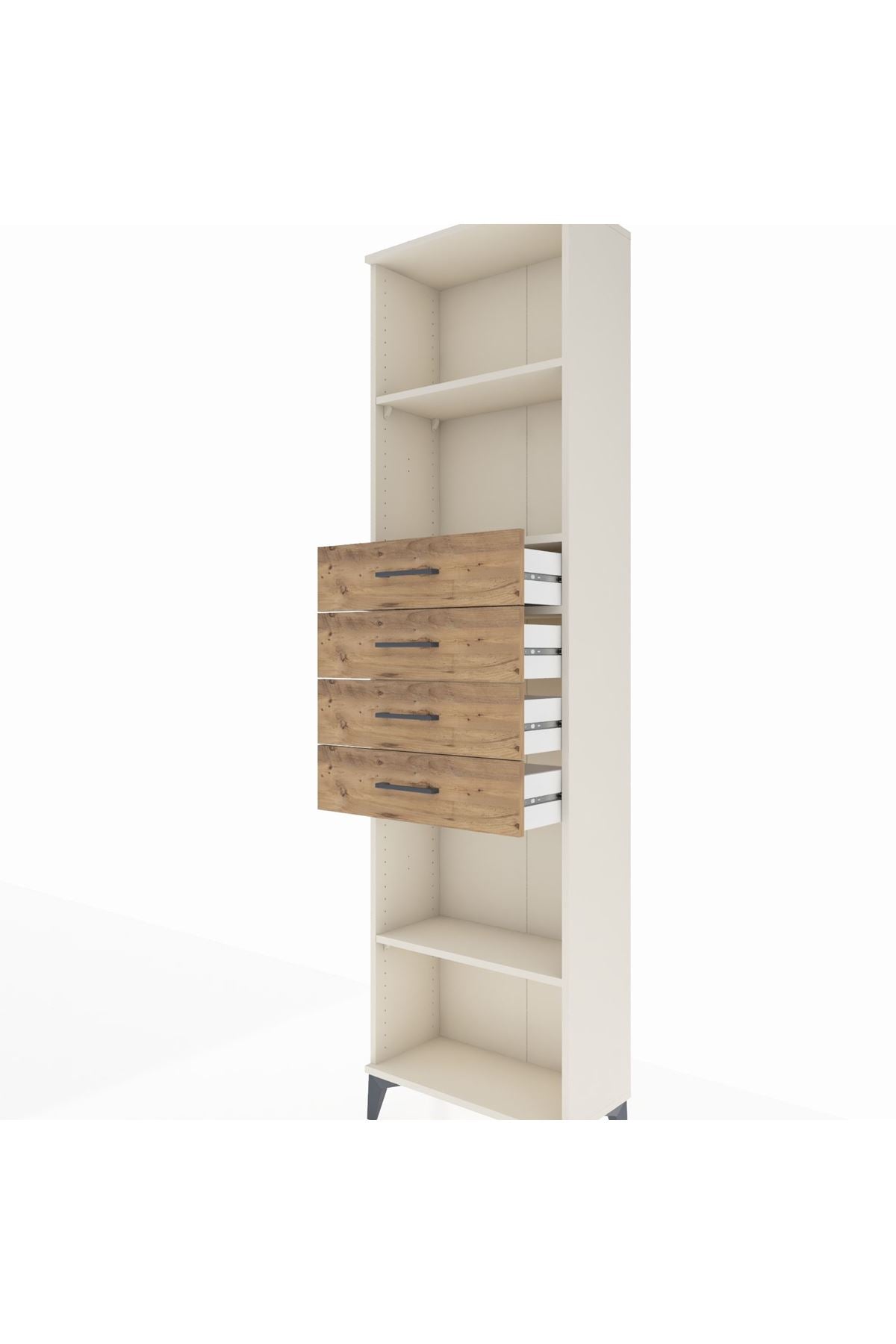 Arges Dolap 3 Raflı 4 Çekmeceli 60x30x221 Aytaşı-Çam