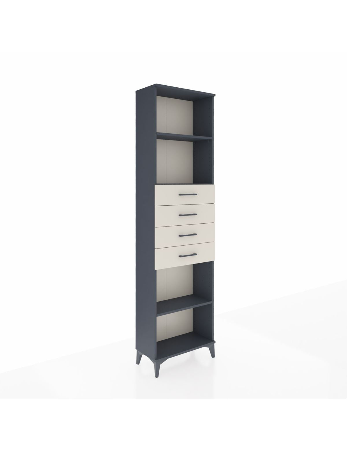 Arges Dolap 3 Raflı 4 Çekmeceli 60x30x221 Antrasit-Aytaşı