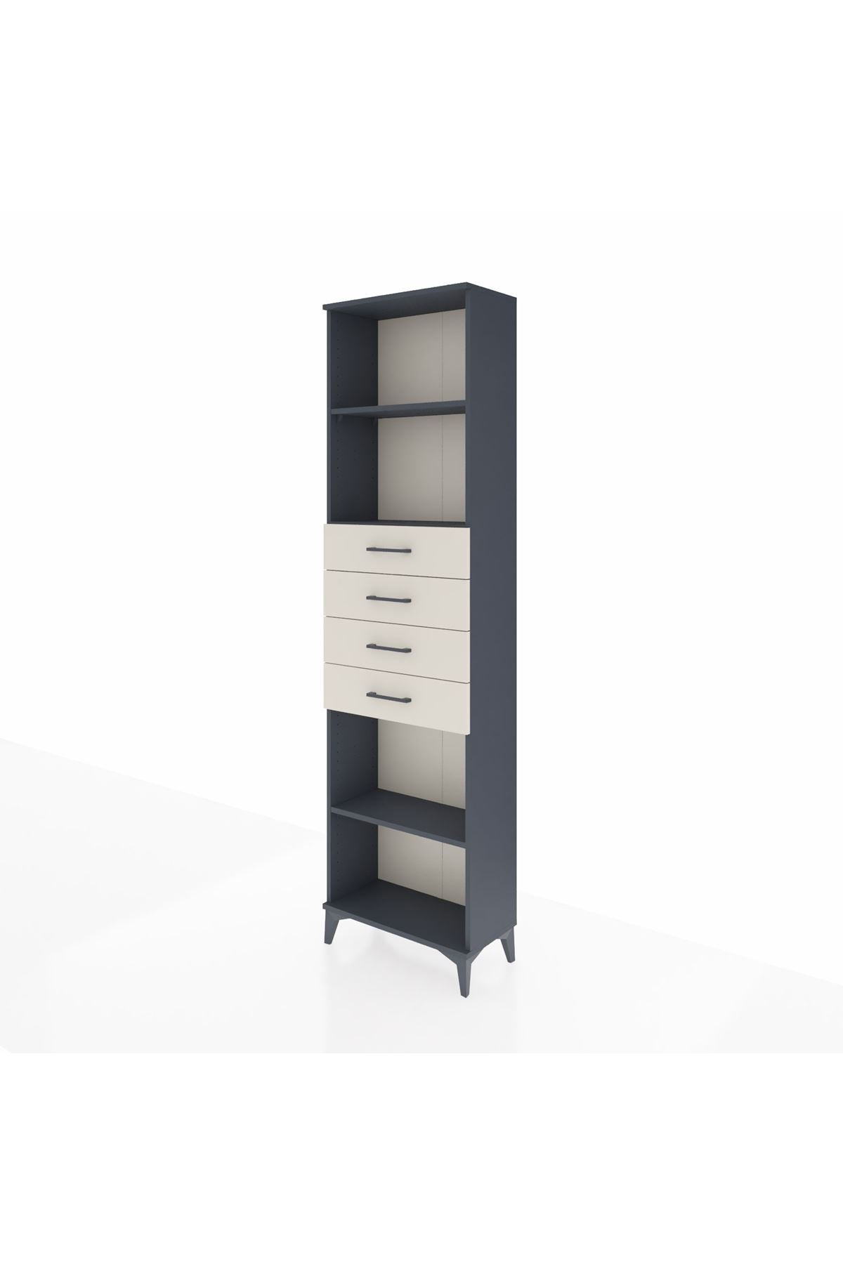 Arges Dolap 3 Raflı 4 Çekmeceli 60x30x221 Antrasit-Aytaşı