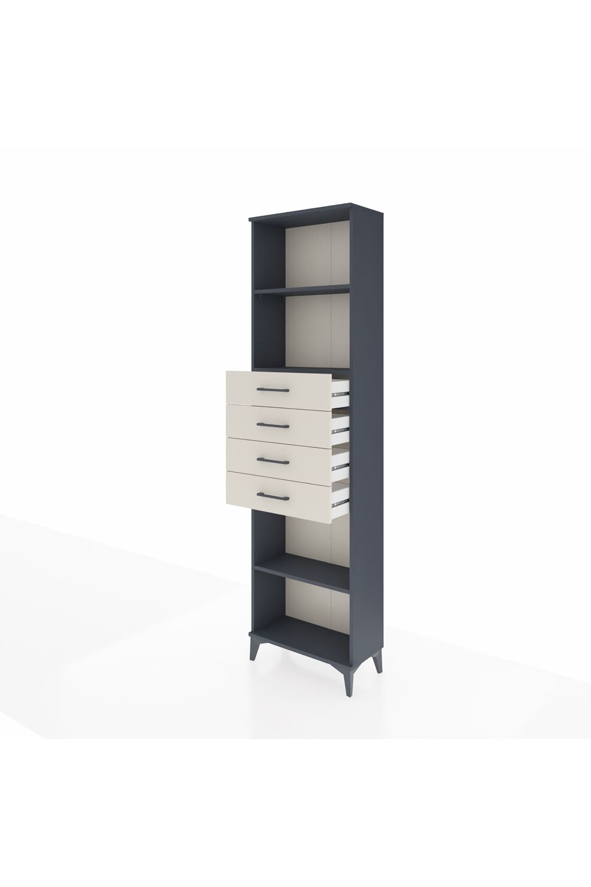 Arges Dolap 3 Raflı 4 Çekmeceli 60x30x221 - S29M227V4A