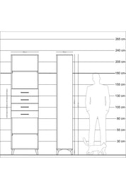 Arges Dolap 3 Raflı 4 Çekmeceli 60x30x221 Antrasit-Aytaşı