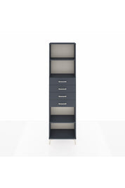 Arges Dolap 3 Raflı 4 Çekmeceli 60x30x221 Antrasit-Antrasit