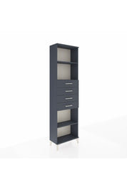 Arges Dolap 3 Raflı 4 Çekmeceli 60x30x221 Antrasit-Antrasit