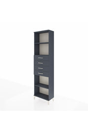 Arges Dolap 3 Raflı 4 Çekmeceli 60x30x221 Antrasit-Antrasit