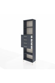 Arges Dolap 3 Raflı 4 Çekmeceli 60x30x221 Antrasit-Antrasit