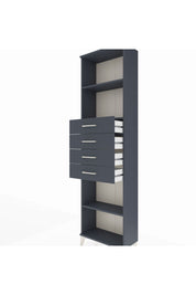 Arges Dolap 3 Raflı 4 Çekmeceli 60x30x221 Antrasit-Antrasit