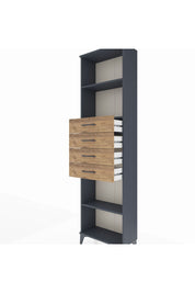 Arges Dolap 3 Raflı 4 Çekmeceli 60x30x221 Antrasit-Çam