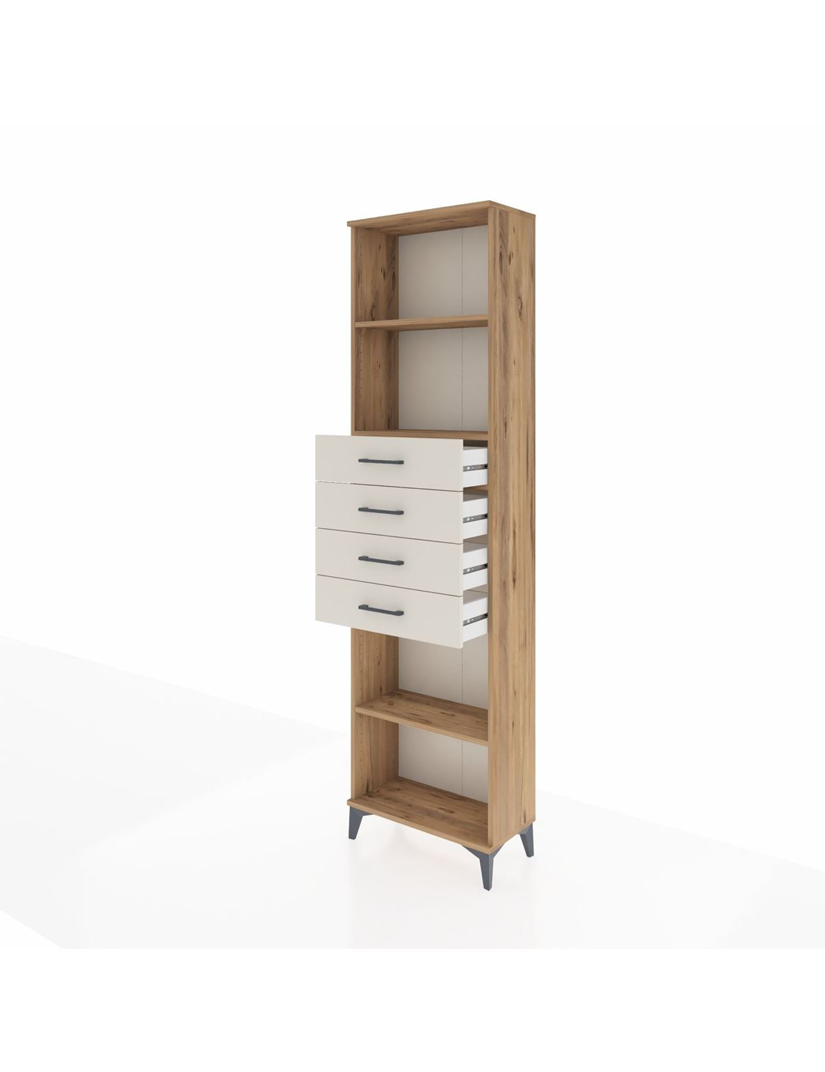 Arges Dolap 3 Raflı 4 Çekmeceli 60x30x221 - S29M227V7A