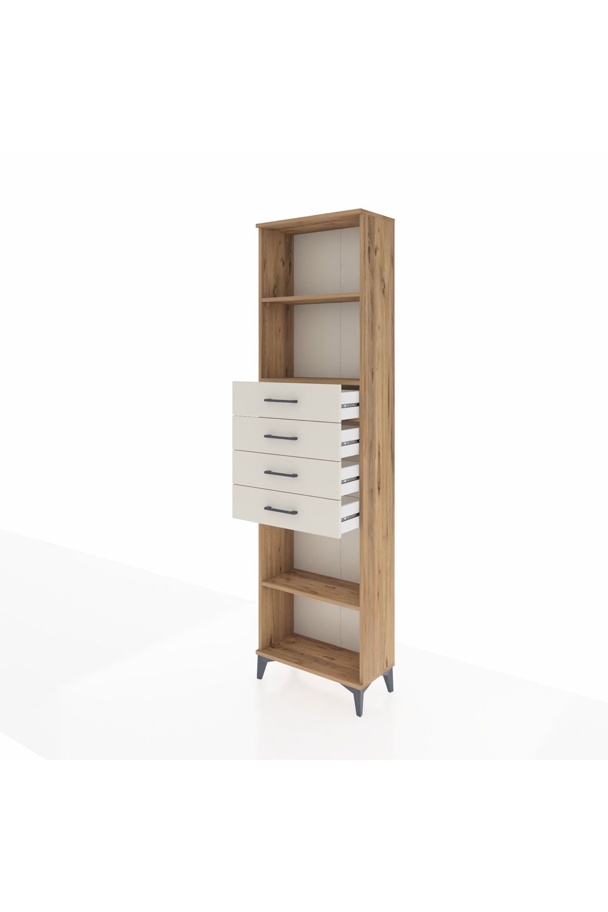 Arges Dolap 3 Raflı 4 Çekmeceli 60x30x221 - S29M227V7A
