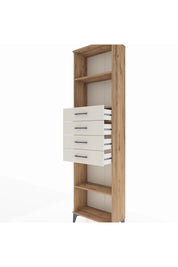 Arges Dolap 3 Raflı 4 Çekmeceli 60x30x221 Çam-Aytaşı