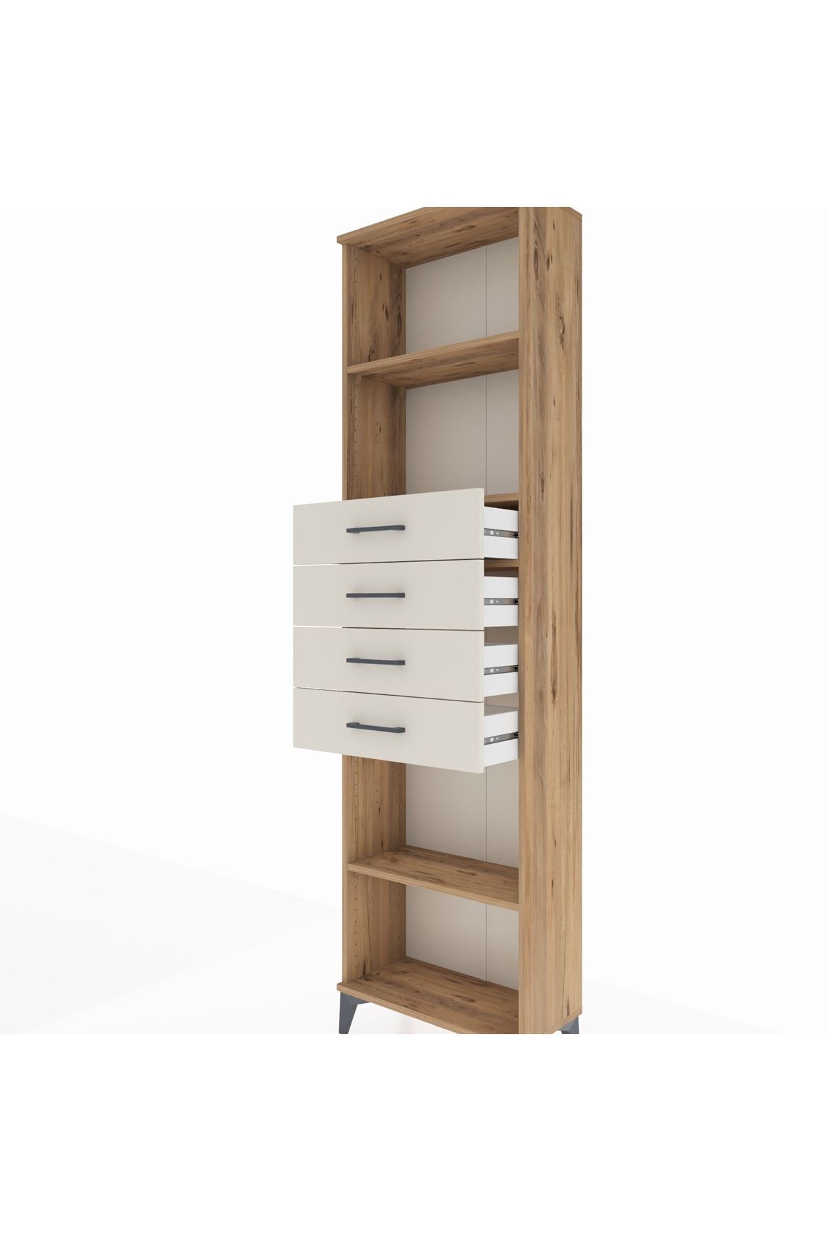 Arges Dolap 3 Raflı 4 Çekmeceli 60x30x221 - S29M227V7A