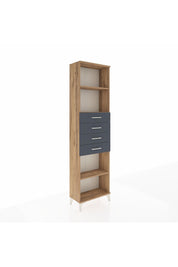 Arges Dolap 3 Raflı 4 Çekmeceli 60x30x221 Çam-Antrasit