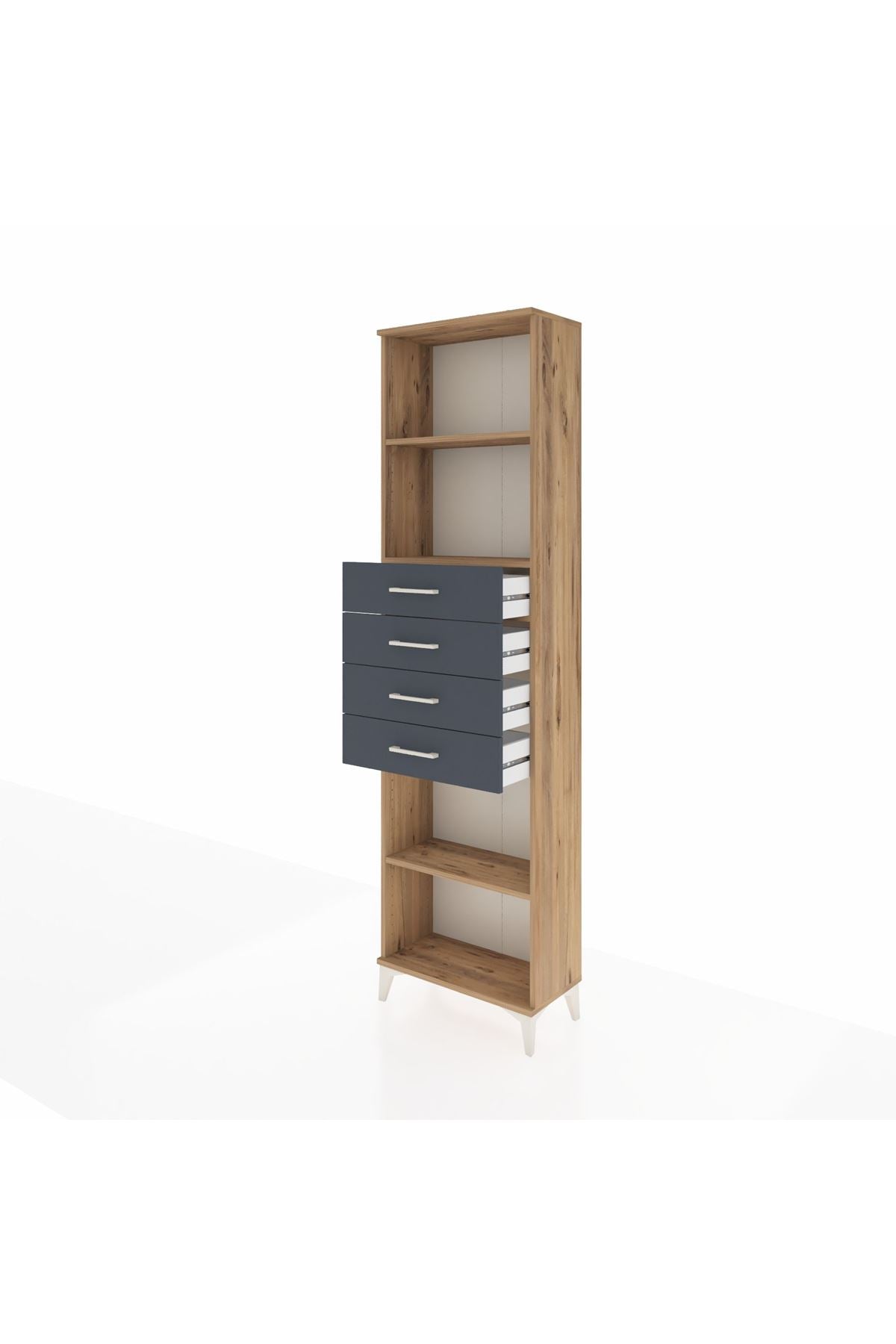 Arges Dolap 3 Raflı 4 Çekmeceli 60x30x221 - S29M227V8A