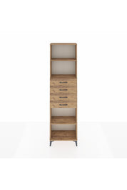 Arges Dolap 3 Raflı 4 Çekmeceli 60x30x221 Çam-Çam