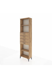 Arges Dolap 3 Raflı 4 Çekmeceli 60x30x221 Çam-Çam