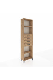 Arges Dolap 3 Raflı 4 Çekmeceli 60x30x221 Çam-Çam