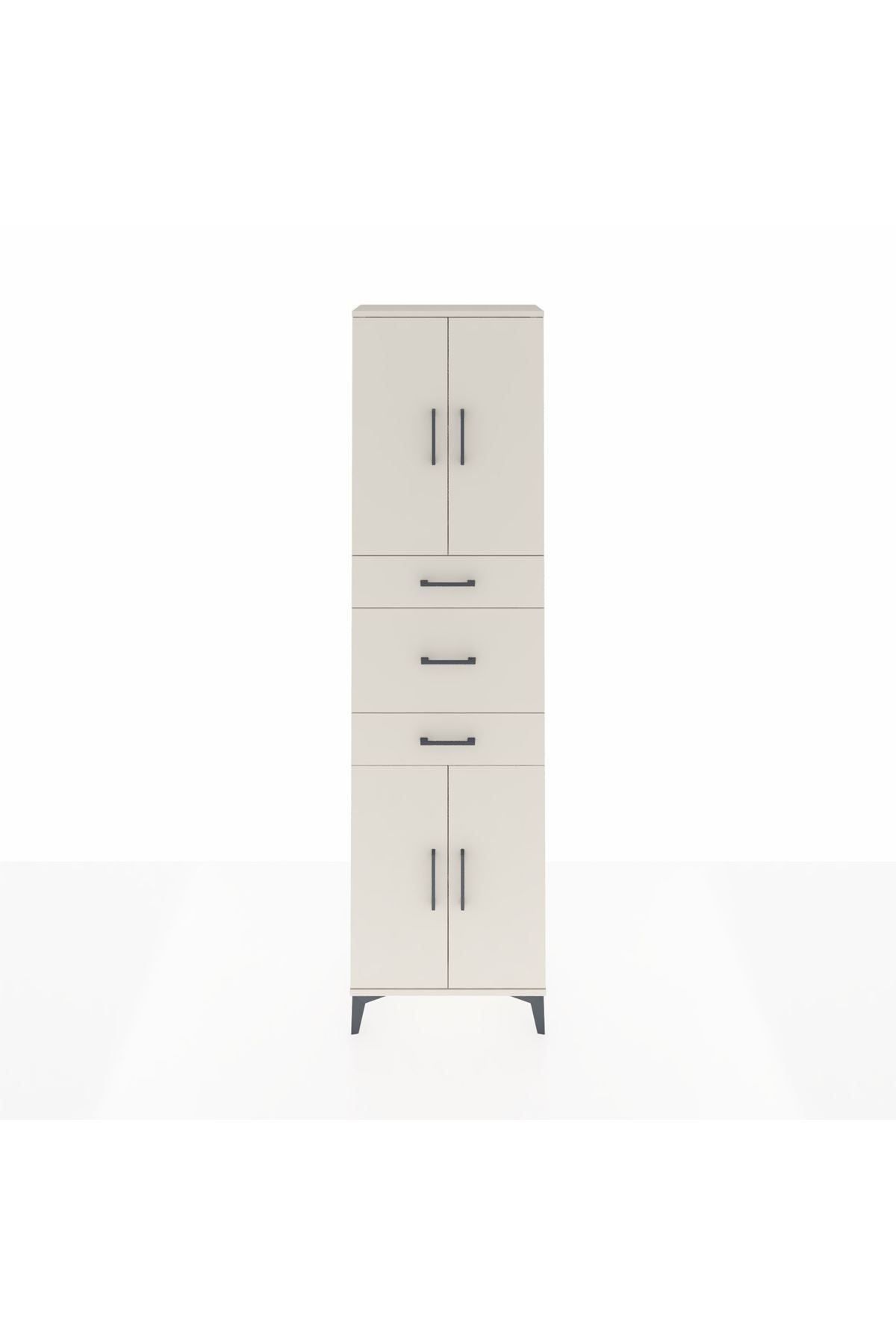 Arges Dolap 3 Raflı 3 Çekmeceli 4 Kapaklı 60x30x221 Aytaşı-Aytaşı