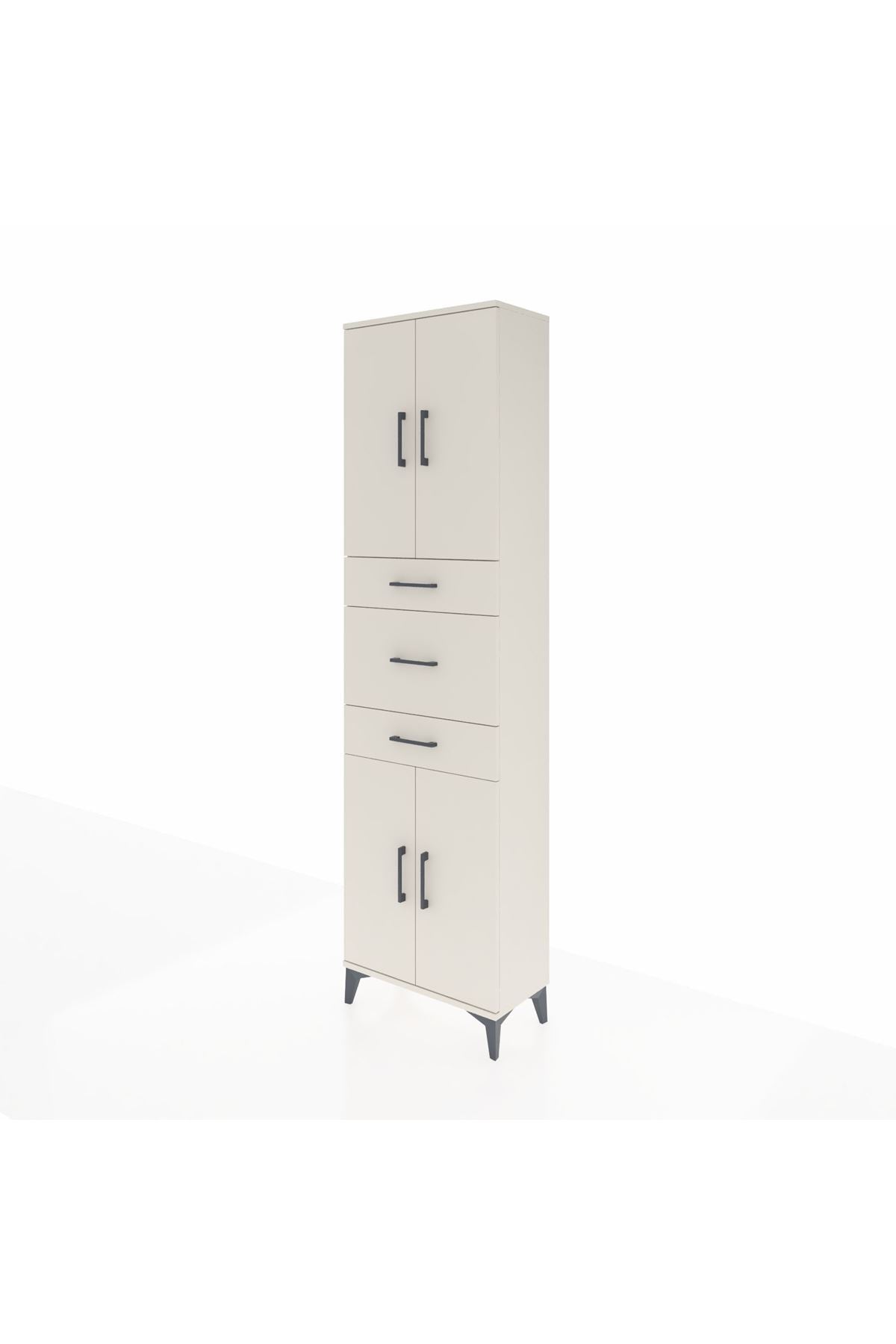 Arges Dolap 3 Raflı 3 Çekmeceli 4 Kapaklı 60x30x221 Aytaşı-Aytaşı