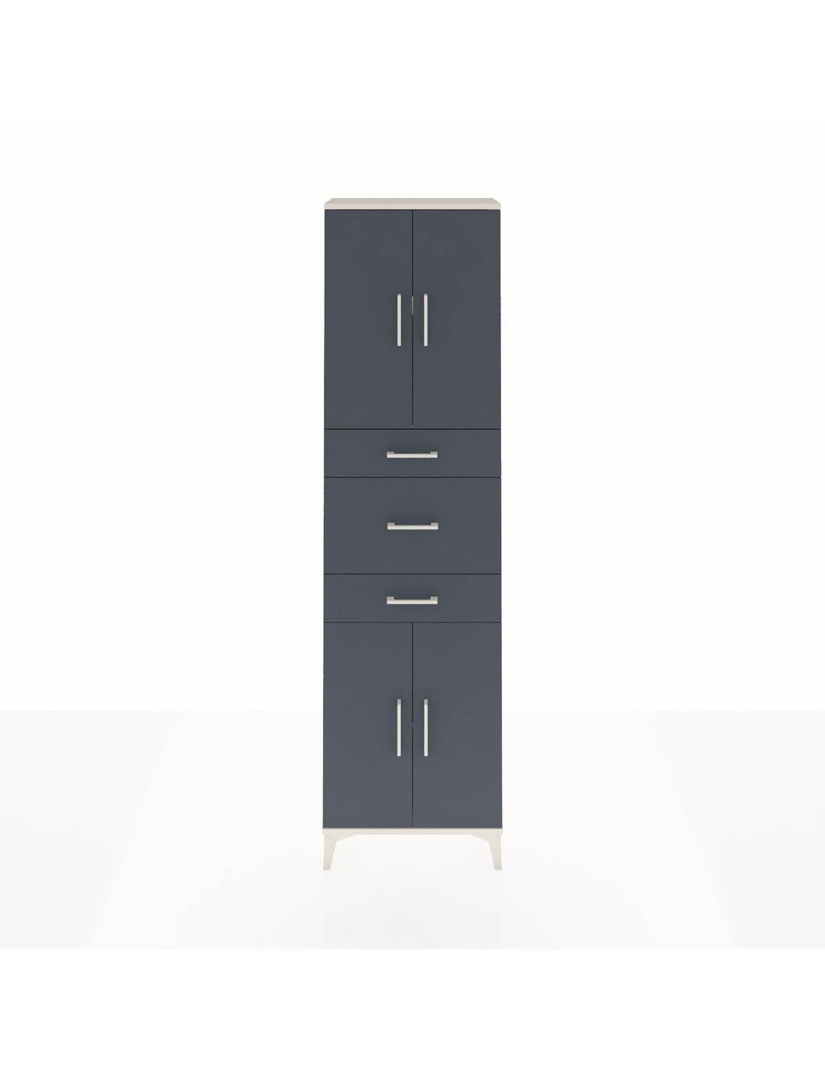 Arges Dolap 3 Raflı 3 Çekmeceli 4 Kapaklı 60x30x221 Aytaşı-Antrasit