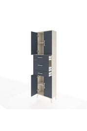 Arges Dolap 3 Raflı 3 Çekmeceli 4 Kapaklı 60x30x221 Aytaşı-Antrasit