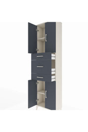 Arges Dolap 3 Raflı 3 Çekmeceli 4 Kapaklı 60x30x221 Aytaşı-Antrasit