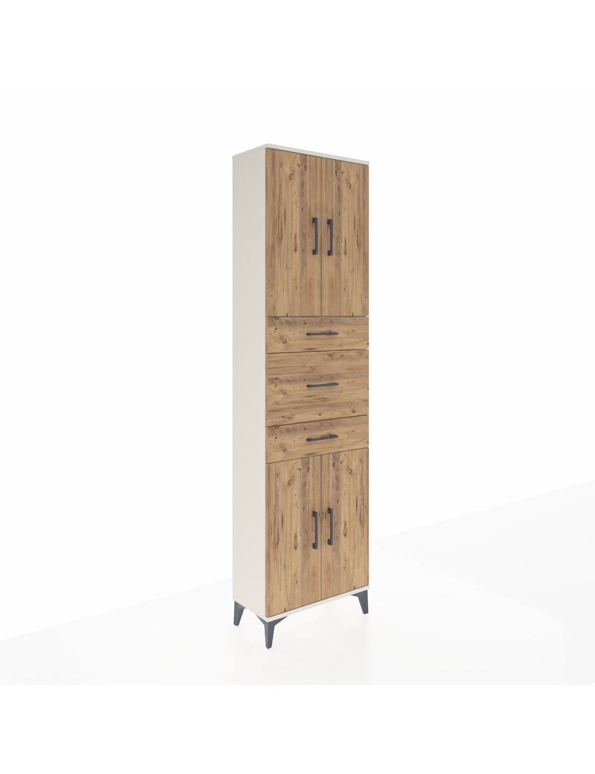 Arges Dolap 3 Raflı 3 Çekmeceli 4 Kapaklı 60x30x221 Aytaşı-Çam