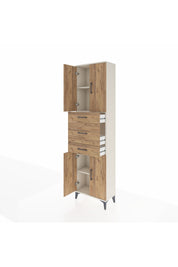 Arges Dolap 3 Raflı 3 Çekmeceli 4 Kapaklı 60x30x221 Aytaşı-Çam