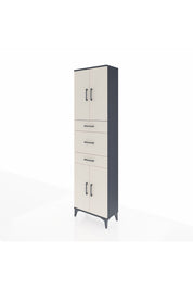 Arges Dolap 3 Raflı 3 Çekmeceli 4 Kapaklı 60x30x221 Antrasit-Aytaşı