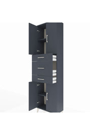 Arges Dolap 3 Raflı 3 Çekmeceli 4 Kapaklı 60x30x221 Antrasit-Antrasit