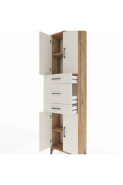 Arges Dolap 3 Raflı 3 Çekmeceli 4 Kapaklı 60x30x221 Çam-Aytaşı
