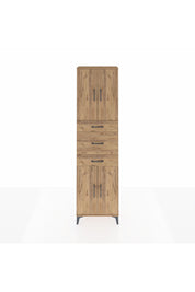 Arges Dolap 3 Raflı 3 Çekmeceli 4 Kapaklı 60x30x221 Çam-Çam