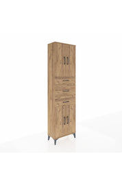 Arges Dolap 3 Raflı 3 Çekmeceli 4 Kapaklı 60x30x221 Çam-Çam