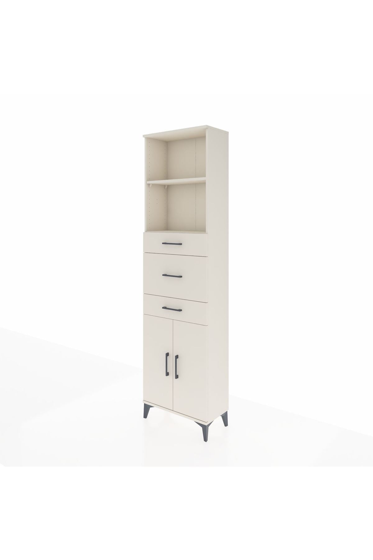 Arges Dolap 3 Raflı 3 Çekmeceli 2 Kapaklı 60x30x221 Aytaşı-Aytaşı