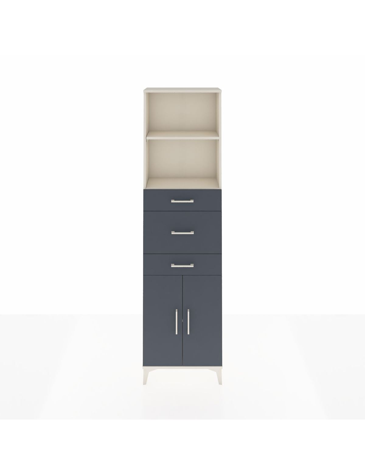 Arges Dolap 3 Raflı 3 Çekmeceli 2 Kapaklı 60x30x221 Aytaşı-Antrasit