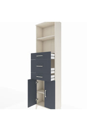 Arges Dolap 3 Raflı 3 Çekmeceli 2 Kapaklı 60x30x221 Aytaşı-Antrasit