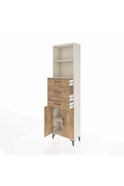 Arges Dolap 3 Raflı 3 Çekmeceli 2 Kapaklı 60x30x221 Aytaşı-Çam