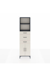 Arges Dolap 3 Raflı 3 Çekmeceli 2 Kapaklı 60x30x221 Antrasit-Aytaşı