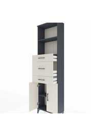 Arges Dolap 3 Raflı 3 Çekmeceli 2 Kapaklı 60x30x221 Antrasit-Aytaşı