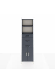 Arges Dolap 3 Raflı 3 Çekmeceli 2 Kapaklı 60x30x221 Antrasit-Antrasit