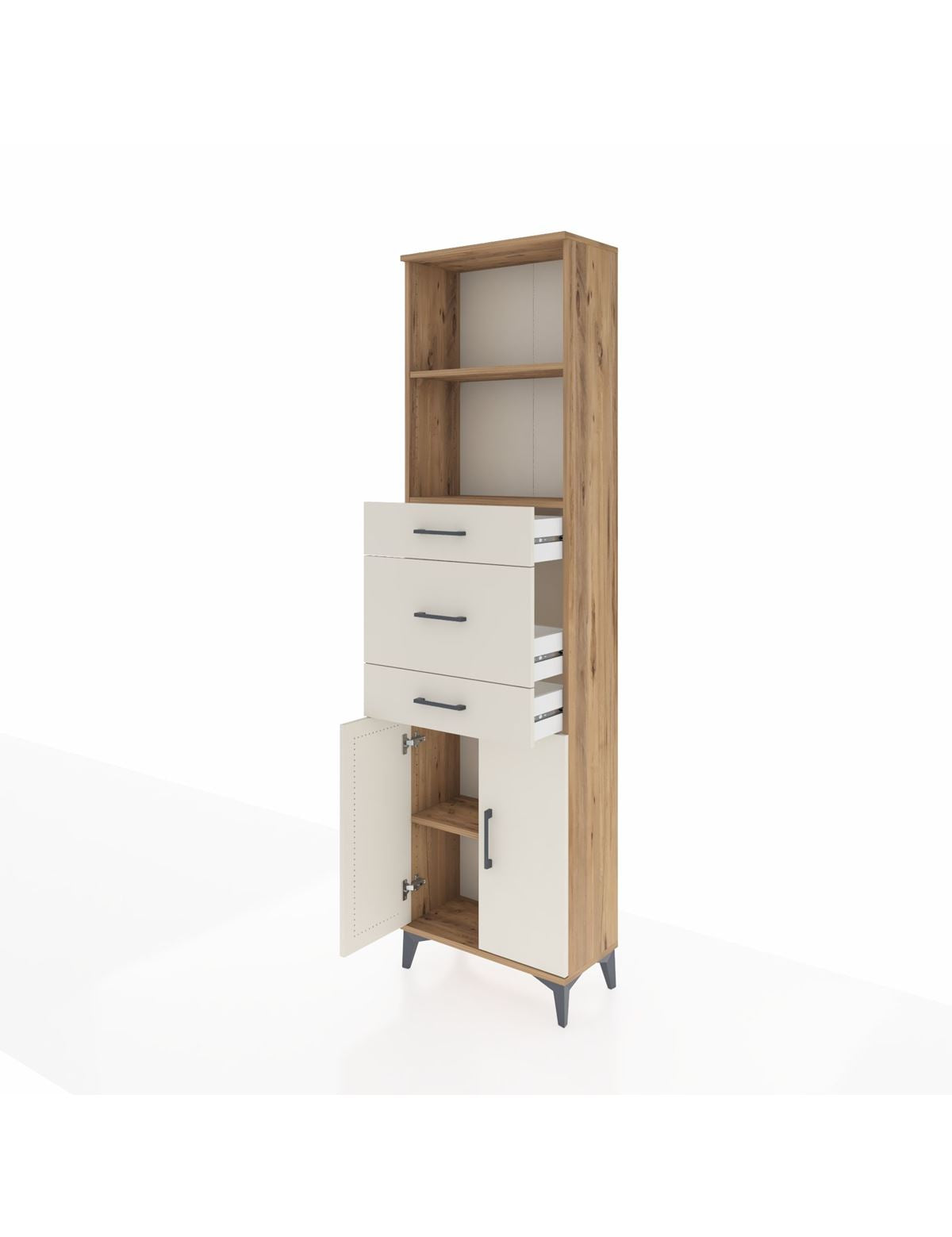 Arges Dolap 3 Raflı 3 Çekmeceli 2 Kapaklı 60x30x221 - S29M229V7A