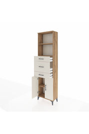 Arges Dolap 3 Raflı 3 Çekmeceli 2 Kapaklı 60x30x221 Çam-Aytaşı