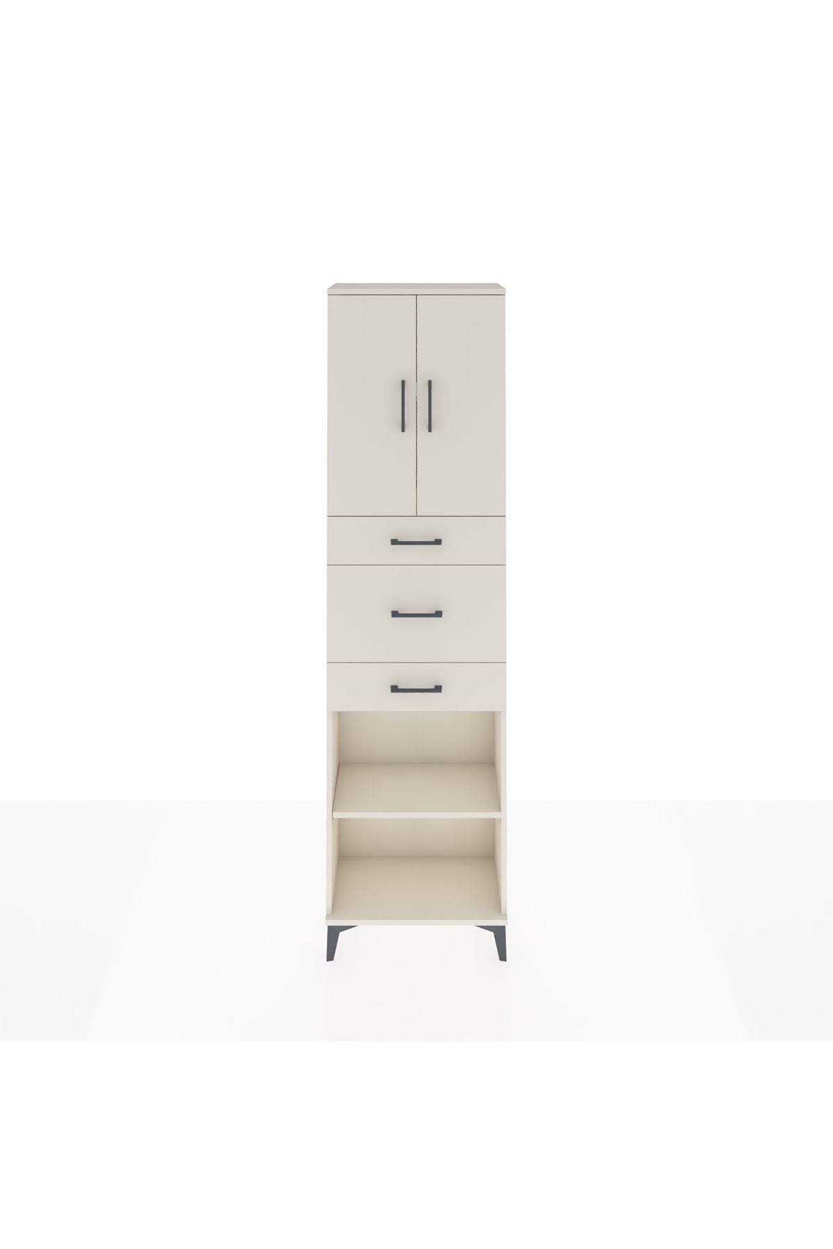 Arges Dolap 3 Raflı 3 Çekmeceli 2 Kapaklı 60x30x221 Aytaşı-Aytaşı