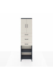 Arges Dolap 3 Raflı 3 Çekmeceli 2 Kapaklı 60x30x221 Antrasit-Aytaşı