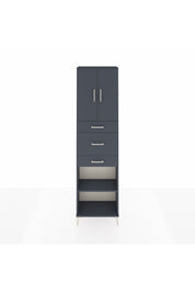 Arges Dolap 3 Raflı 3 Çekmeceli 2 Kapaklı 60x30x221 Antrasit-Antrasit