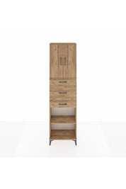 Arges Dolap 3 Raflı 3 Çekmeceli 2 Kapaklı 60x30x221 Çam-Çam