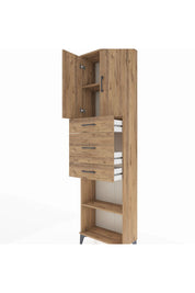 Arges Dolap 3 Raflı 3 Çekmeceli 2 Kapaklı 60x30x221 Çam-Çam