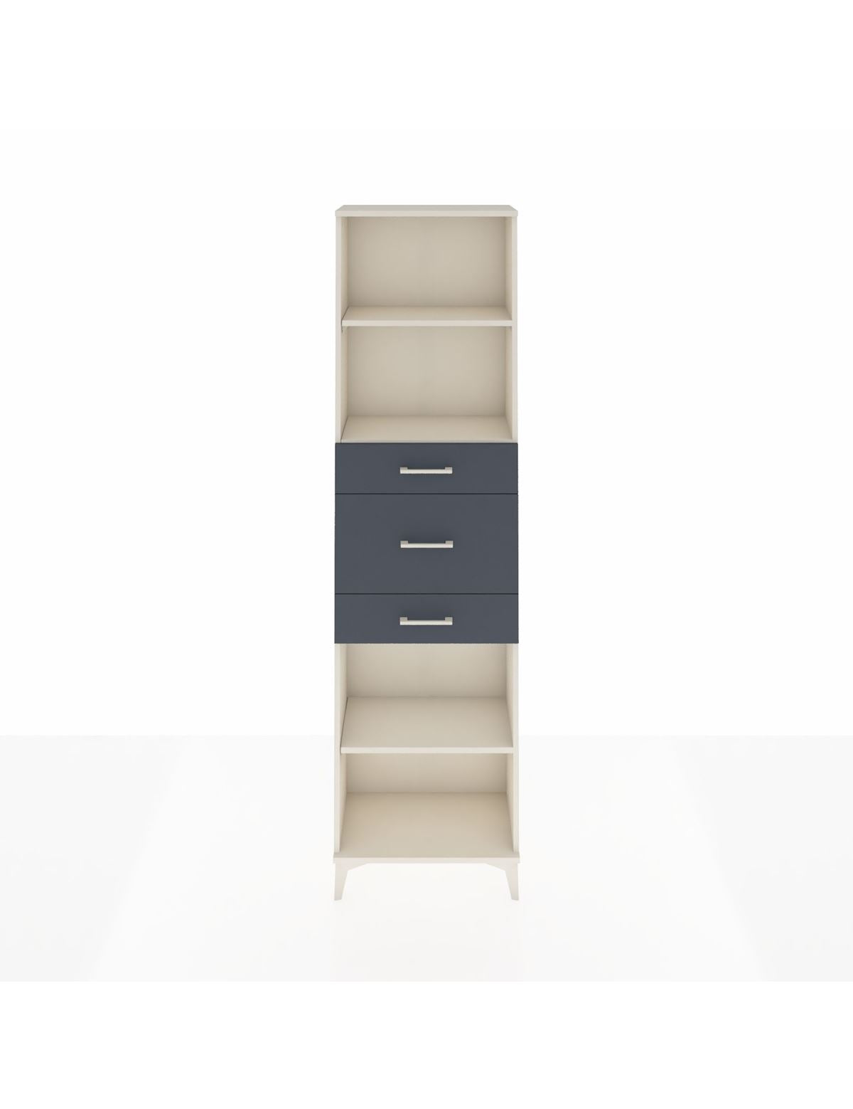 Arges Dolap 3 Raflı 3 Çekmeceli 60x30x221 Aytaşı-Antrasit