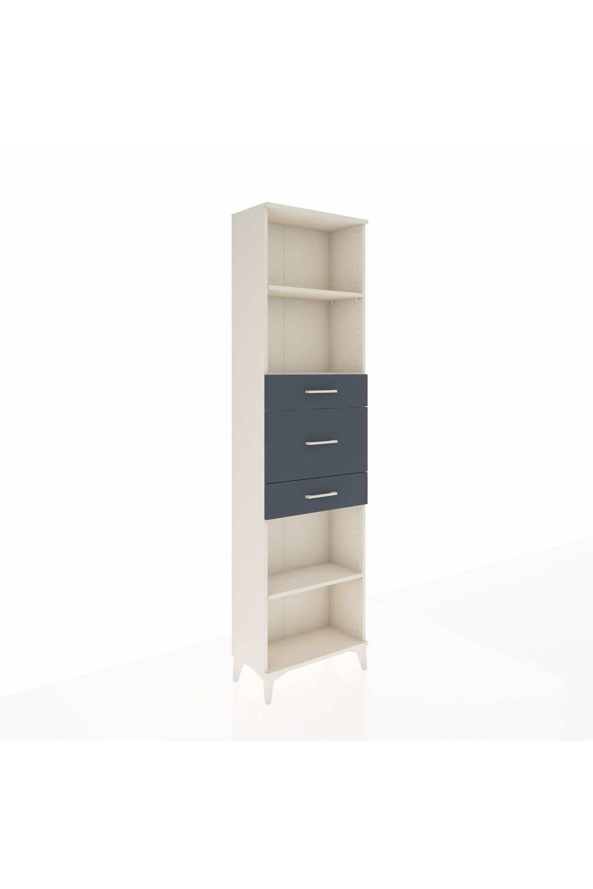 Arges Dolap 3 Raflı 3 Çekmeceli 60x30x221 Aytaşı-Antrasit